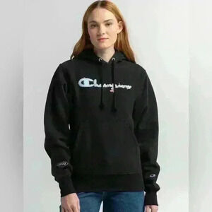 Champion x KNC Collab Reverse Weave Hoodie Women’s Pullover Logo Spellout S
